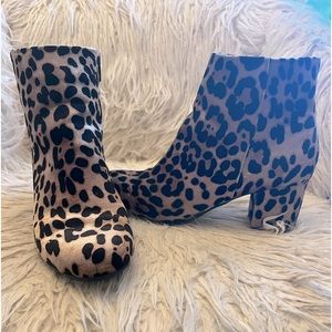 Animal print bootie